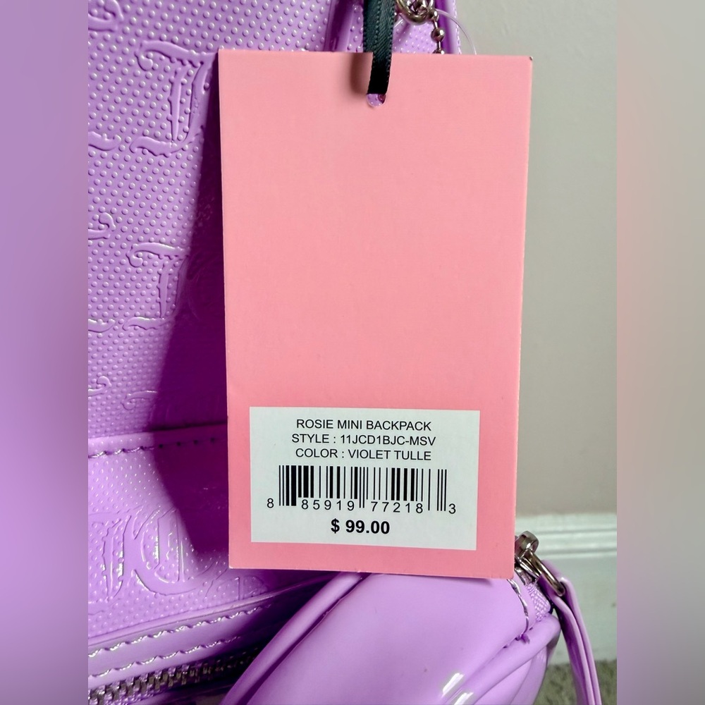 Juicy Couture Rosie Mini Backpack Lavender Purple Embossed Logo NWT Y2K - Picture 9 of 9